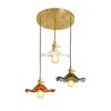 Nordic Sederhana LED Pendant Light Perlengkapan Kamar Tidur Ruang Tamu Bar Berwarna-warni Kaca Lam Gantung Copper Lantern