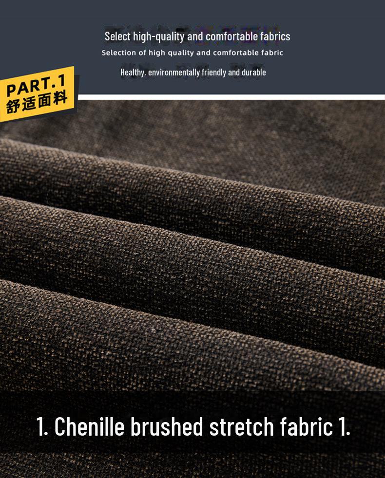 Pantaloni bărbătești de iarnă din lână șenilă elastici business casual - Antirid, fără călcare, calzi, groși și drepți.