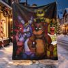 Five Nights at Freddy's Pattern Blanket for Home Decoration, Bed, Sofa, Car Travel, Camping, Suitable for All Seasons, Birthday Christmas Gift