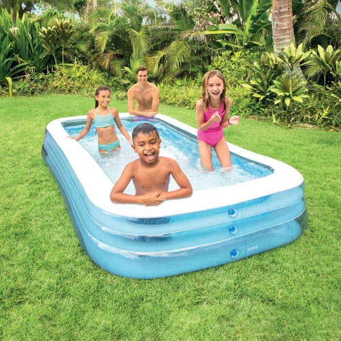 Piscine rectangulaire givrée - INTEX - 1020 Litres - 6 ans et + - 305 x 183 x 56 cm