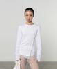THREE TO EIGHTY Rib Paneled Crew Neck Top White