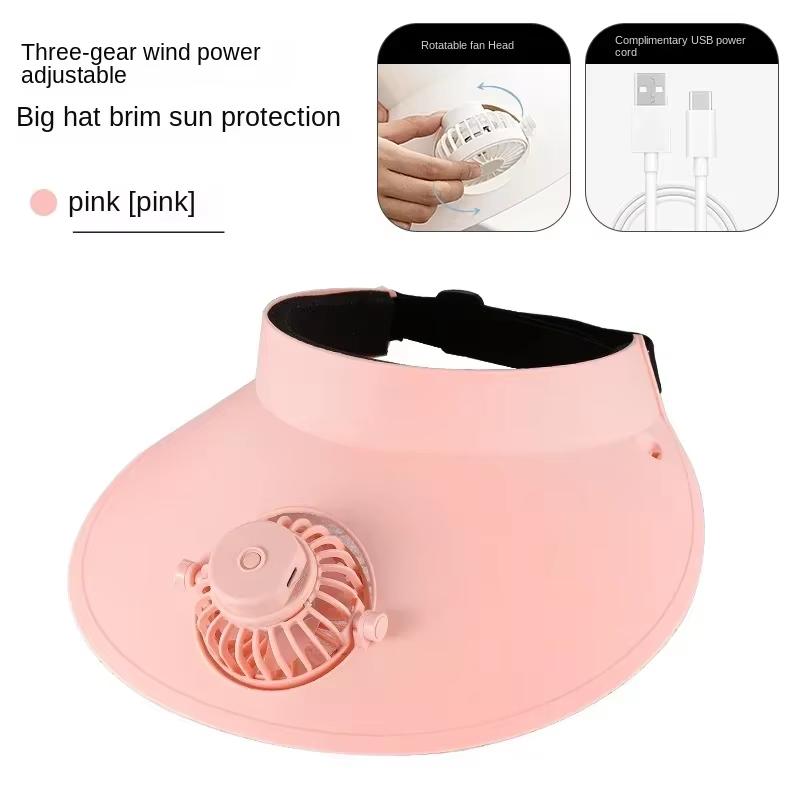 Fashionable Sun Cap Fan with High Wind Speed Large Air Volume USB Charging Multiple Adjustable Settings Portable Design Outdoor