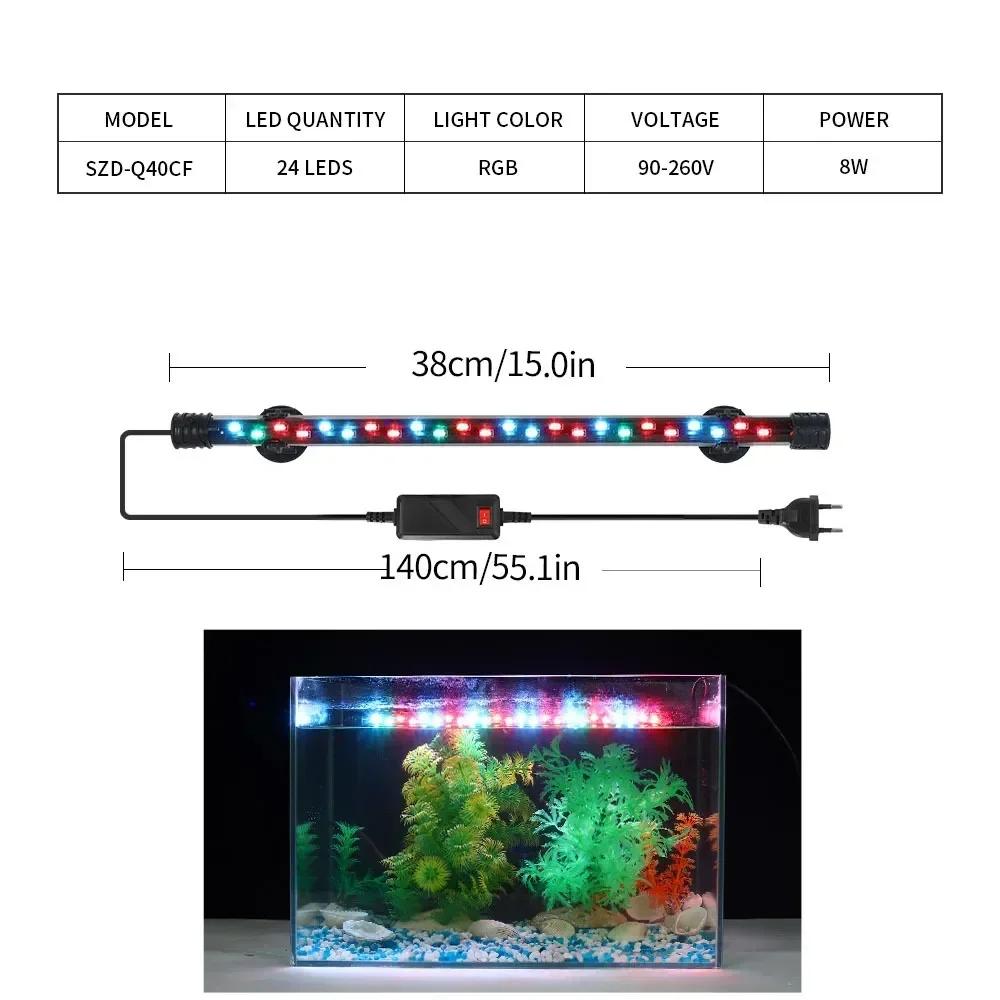 Luz LED Impermeable para Acuario Lámpara de Crecimiento para Plantas Iluminación Subacuática para Pecera Para Accesorios de Decoración de Acuarios 90-260V