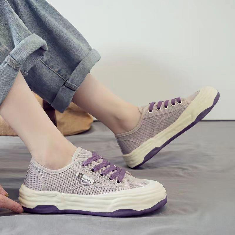 2025 Women s Summer White Breathable Mesh Casual Sport Shoes 39 фиолетовый