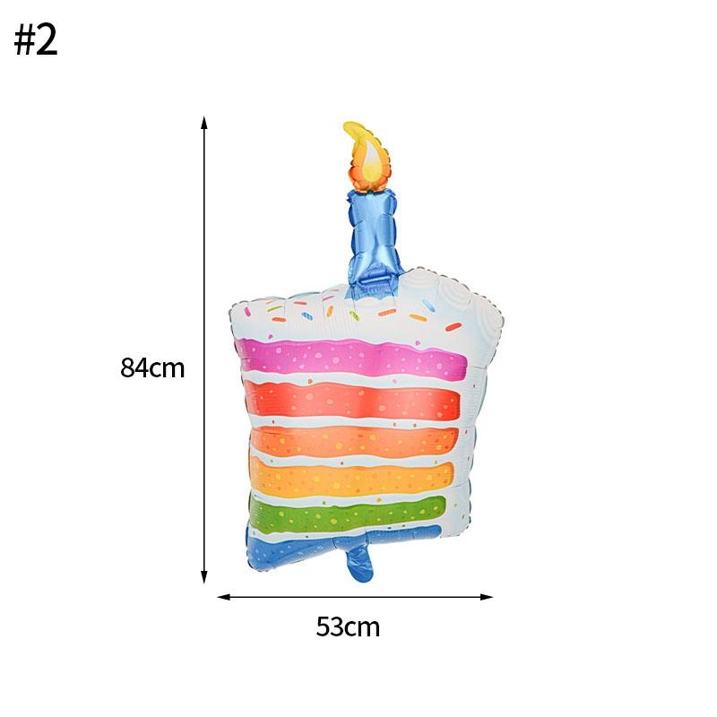 3D Birthday Cake Aluminum Film Balloon Decoration Colored Double Layer Cake 1 Year Old Baby Shower Birthday Party Supplies