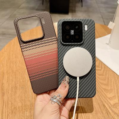 Carbon Fiber Textured Magnetic Mobile Phone Case for Xiaomi Mi 15PRO Hard Case 14ULTRA Premium Protective Case 13/14
