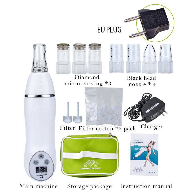 Micro Acne Remover Tool Vacuum Ultrasonic Pore Cleanser Blackhead Removal Diamond Tip Facial Massager for Home Skincare Device