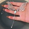 Hollow Butterfly Niche Design Movable Wings Polarized Tassel Pendant Necklace Small Bell Cold Wind Design Feeling Female