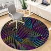1pc Neon Triangles Office Round Area Rug, Indoor Mat Suitable ForOffice, Under Office Chairs Bedroom Living Room Home Decor T210