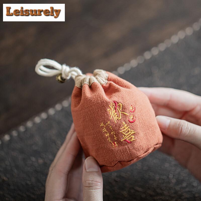 Homecoming Thickened Linen Storage Tea Cozies Luxury Tea Cozy for Teapot Portable Bag Travel Tea Set Bag Tea Ceremony Supplies