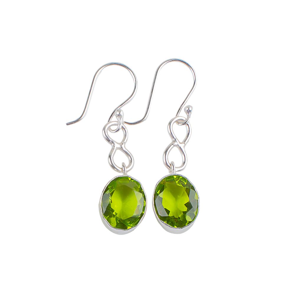 Peridot Edelstein 925 Sterlingsilber Schmuck Handgefertigt Damen Ohrringe 1.60" Geschenk EE-12-1