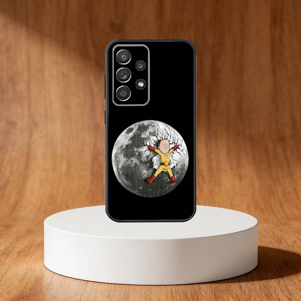 O-One P-Punch Anime Man Phone Case For Samsung S25,S24,S21,S22,S23,S30,Ultra,S20,Plus,Fe,Note,10,9,5G Black Cover
