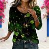 Women Plus Size White Round Neck Half Sleeve Loose Fit Halloween Dachshund Printed Blouse