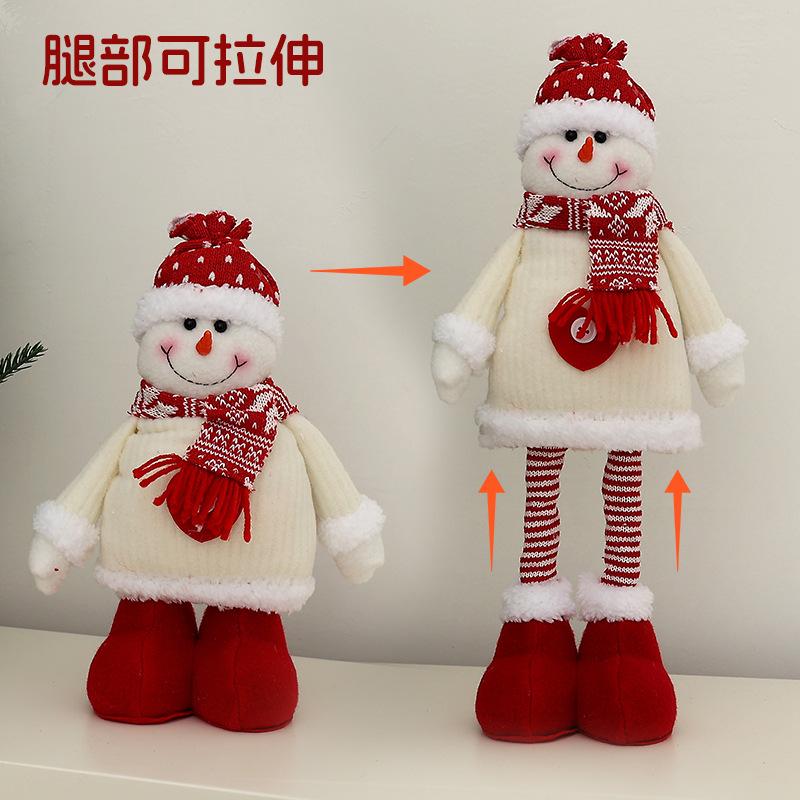 Christmas Celebration Cute Doll Elderly Snowman Creative Doll Desktop Fabric Scalable Standing Decoration room decor