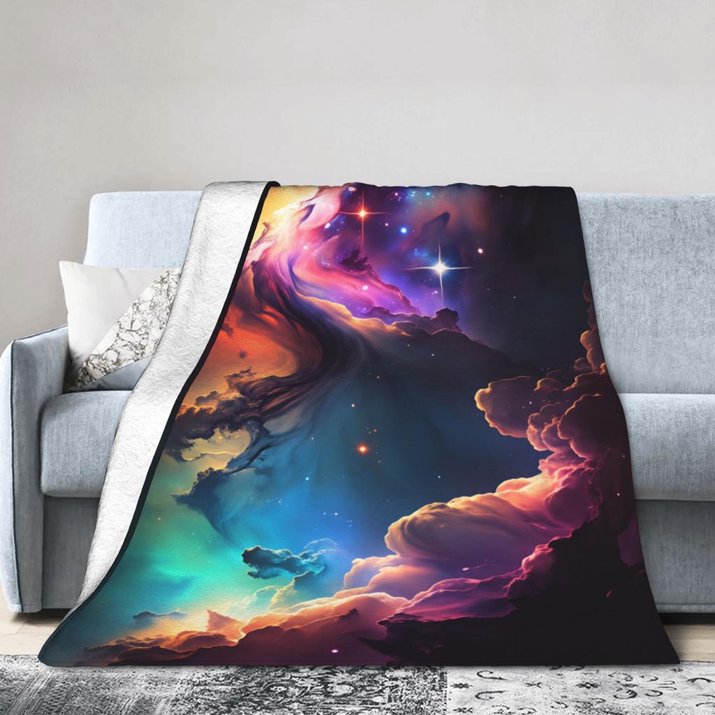 Galaxy Sunglasses  Flannel Blanket Winter  Soft Durable Throw Blanket for Girls Boys Chair Graphic Bedspread Sofa Bed Cover