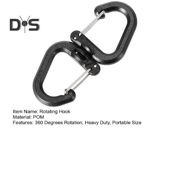 1/5 ks Otočný háček o 360 stupňů Přenosný lehký Venkovní kempování Turistika S-háček Otočný Věšák Závěsná přezka Kempingové příslušenství
