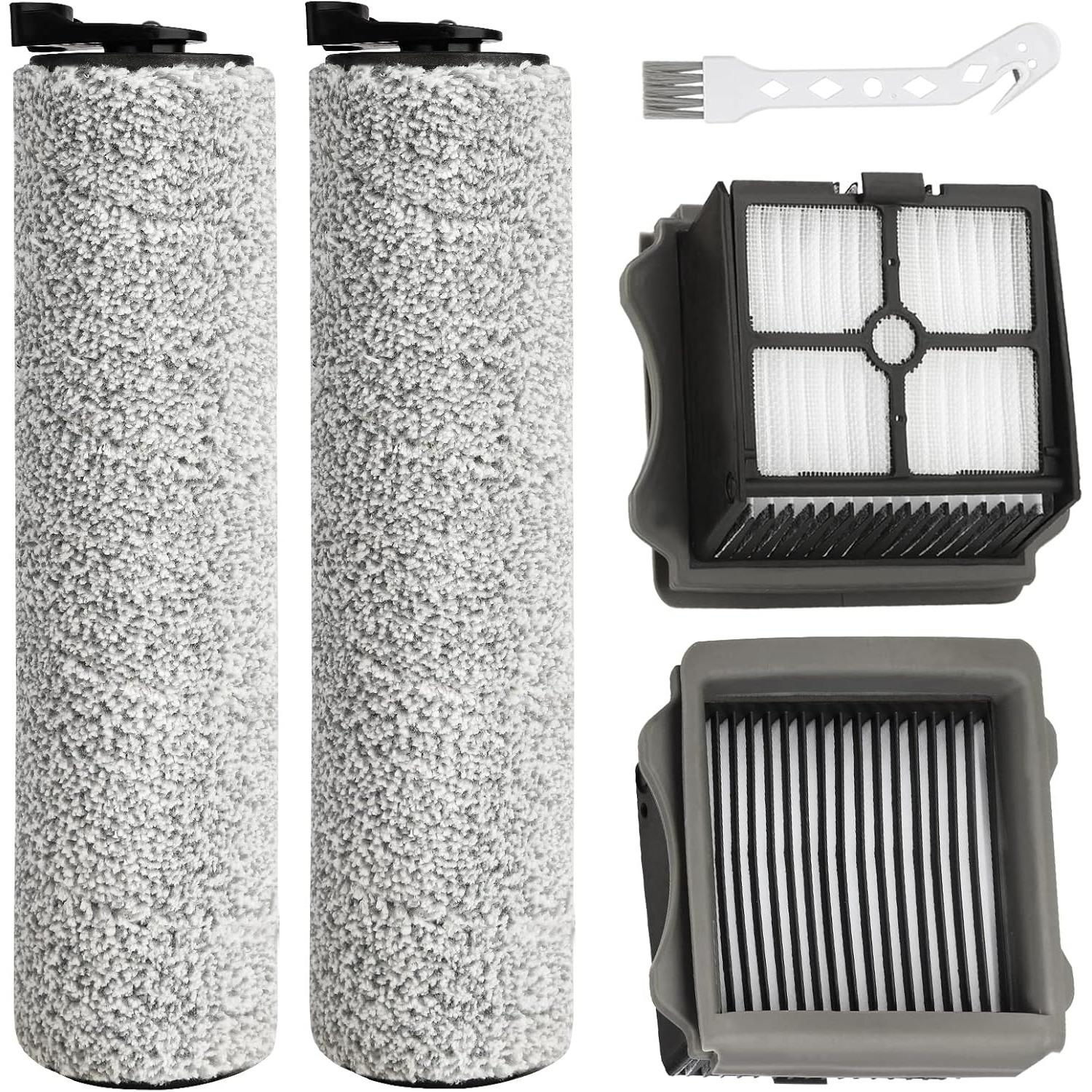 Ifloor3 Roller Brush Replacement for Tineco iFloor 3 and Floor One S3 Cordless Wet Dry Vacuum Cleaner, 2 Brush Roller, 2 HEPA Filters L