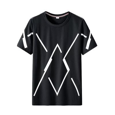 Trysimple Kurzarm Cut und Oversized Geometrisches Sommer Größen Herren T-Shirt, Genäht, Tee, Druck, Pullover, Flexibel, Atmungsaktiv, Feuchtigkeitstransportierend,