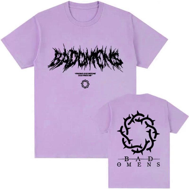 Funny Bad Omens Band Logo Graphic T Shirt Men Women Hip Hop Fashion Vintage T Shirts Male Casual Oversized Short Sleeve Tshirt