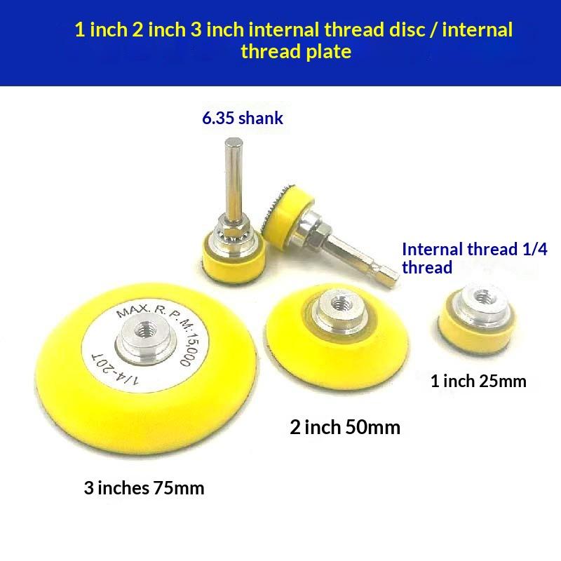 1/2/3Inch Hook And Loop Sanding Pad Kit 2Pcs With 1/4 Inches Shank Drill Attachment And Soft Foam Layer Buffering Pad