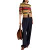 Polo Ralph Lauren Striped Crew Neck Button Knit Sweater Women Sweater 211972837-001