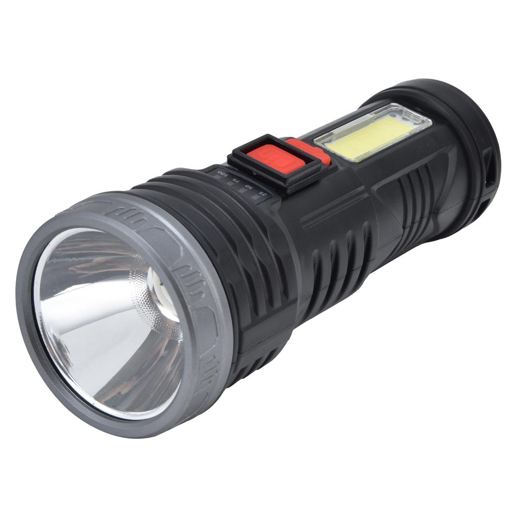 LED Flashlight with COB Sidelight USB Charging Ultra Bright Flashlight Portable Eletric Torch for