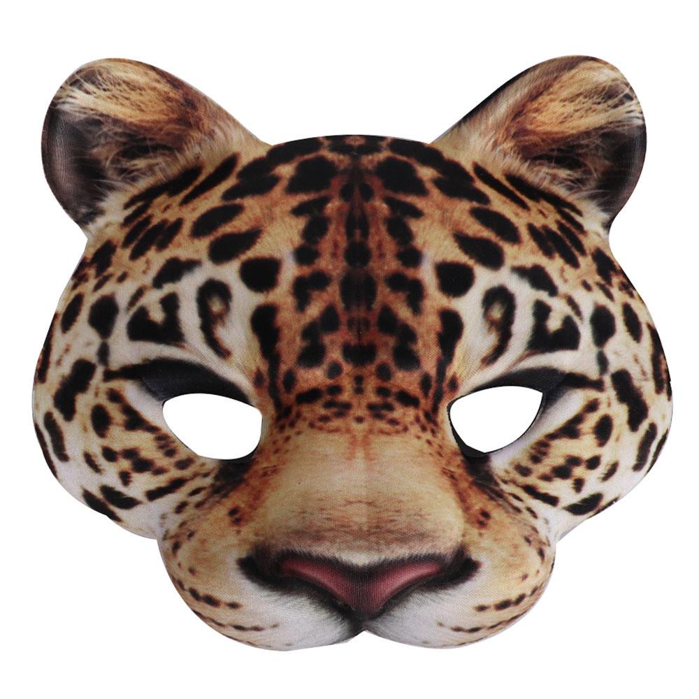 Halloween Cheetah Face Mask Eva Material For Costume Party And Diy Decor