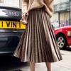 Womens Fashion Pleated Midi Long Skirt Female Korean Japanese Casual High Waist Skirts Spring