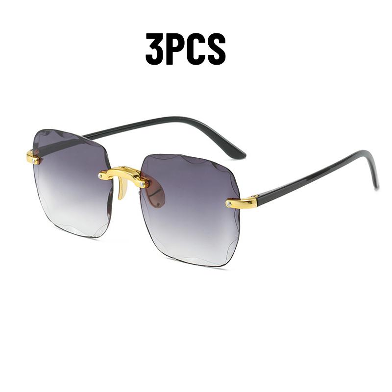 1/2PCS Rimless Women Sunglasses Fashion Gradient Lenses Vintage Alloy Legs Classic Designer Shades UV400 Protection