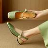 High-end Embroidery Pattern Bag Head Rear Empty Sandals Spring Light Luxury Thick Heel Women's Shoes