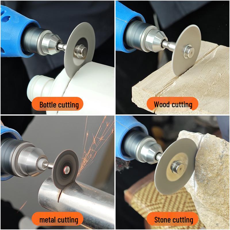 Multifunctional Handheld Electric Grinder and Chainsaw for Cutting Jade, Wood, Metal, and Wine Bottles.