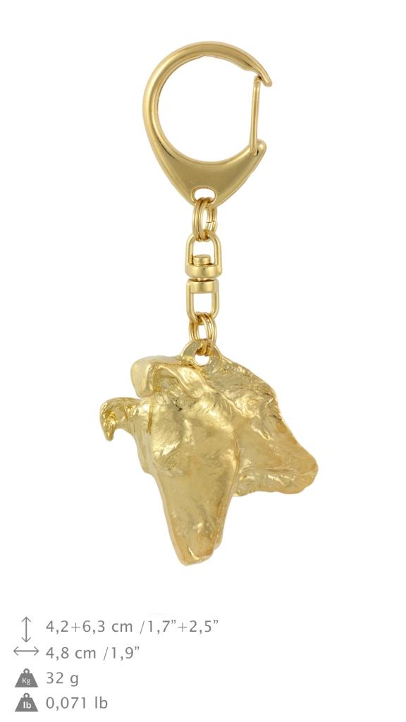 Collie Smooth - Gilded Key Ring with Dog In Gift Box, Handbag Decoration, Luxury Accessory by Art-Dog Brand