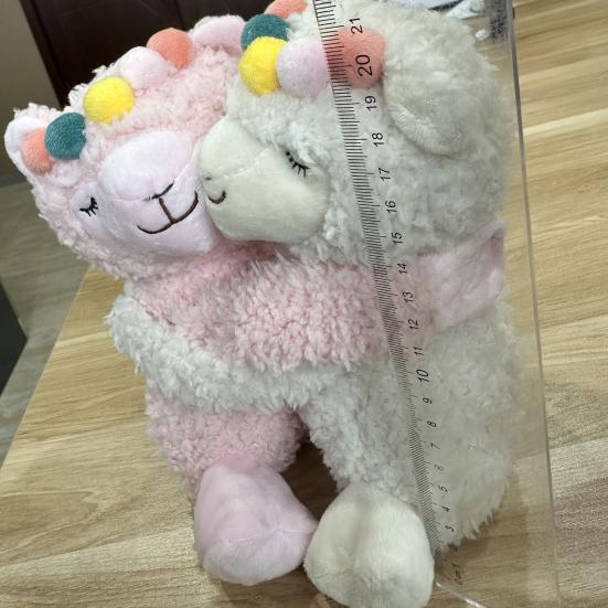 Pet Toy Hug Alpaca Shape Bite-Resistant Plush Dog Chew Toy with Built-in Sound Device Soft Interactive Stress Relief Toy