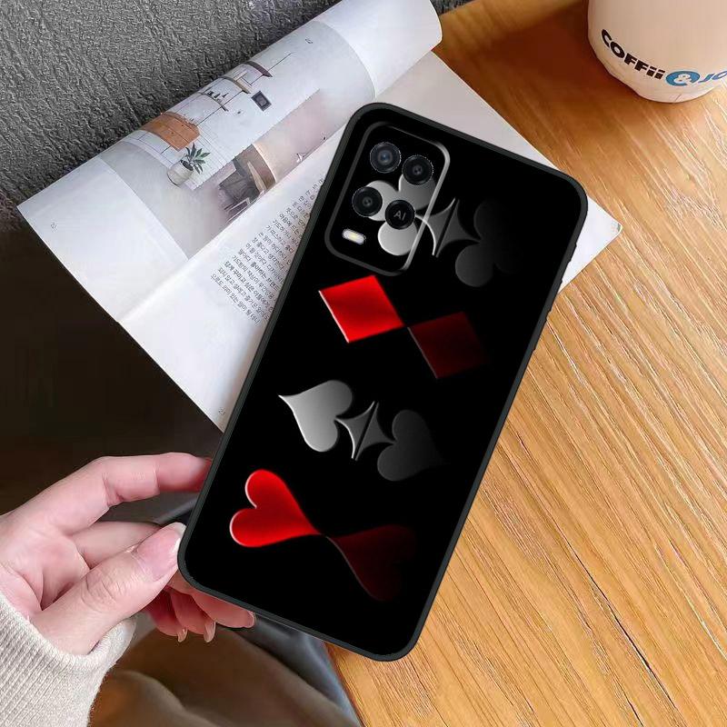 Spades Poker Play Cards Ace Case For Oppo A60 A40 A80 A16 A76 A96 A98 A58 A78 A18 A38 A57 A17 A74 A54 A94 A15 A5 A6 Pro