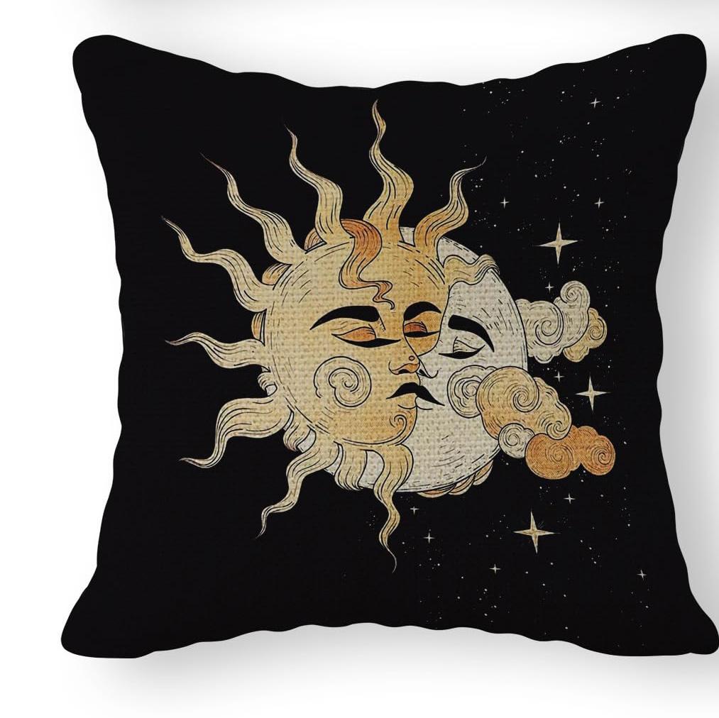 Zodiac Inspiration Print Cushion Cover, Durable & Stain-Resistant, Sofa & Bedroom Pillowcase