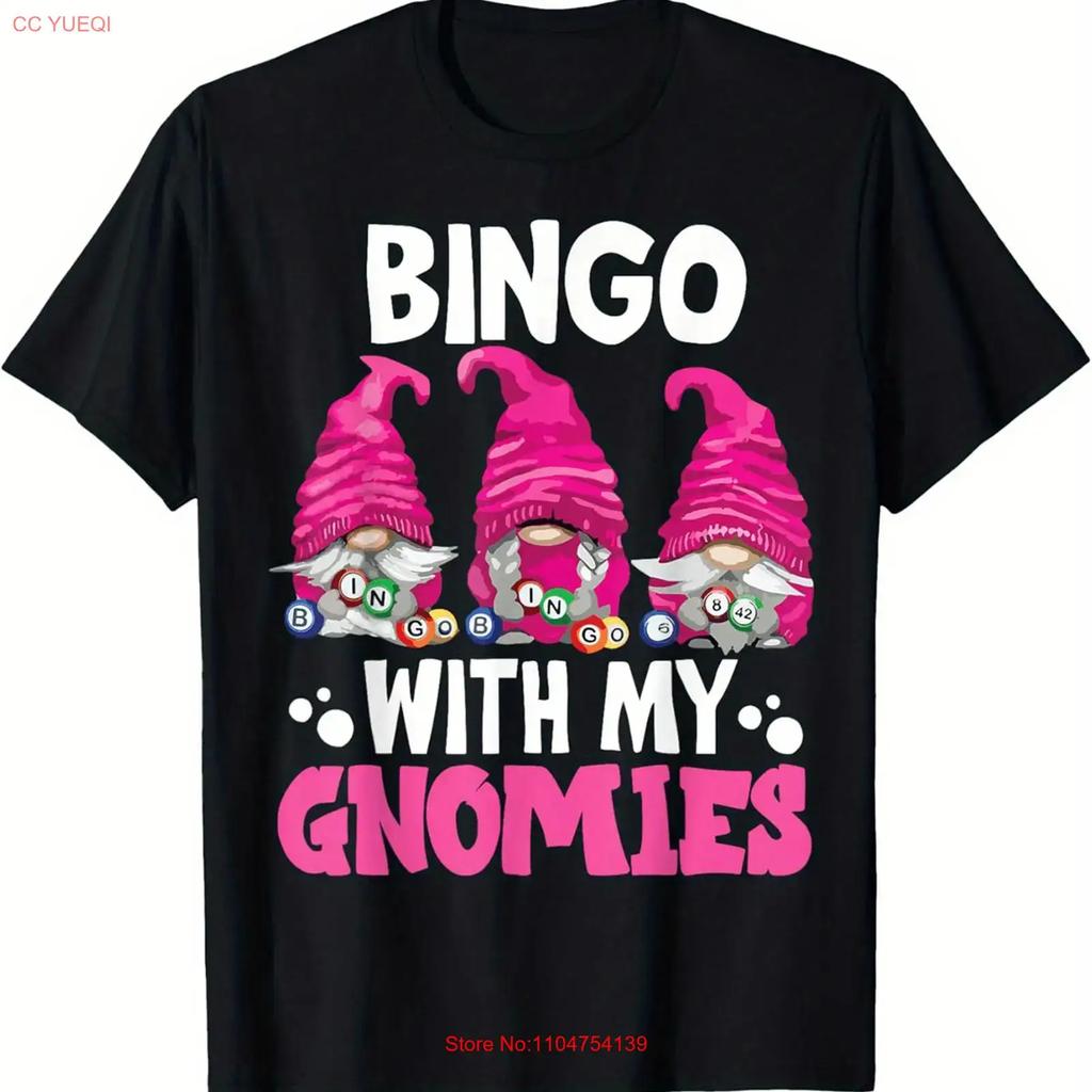 Bingo with My Gnomies Men Funny Gnome T Shirt Selected Pure Cotton In Vintage Washed Stylish Soft Unisex Versatile Casual