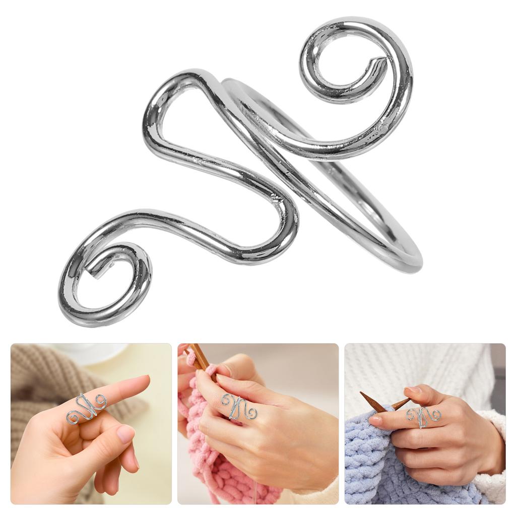 5Pcs Knitting Rings Durable Creative Crochet Finger Rings Yarn Guide Tension Tool Practical Knitting Accessories