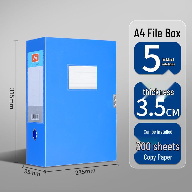 

Large A4 Document Storage Box, 10cm x 15cm x 75mm, Thickened Plastic, Extra Capacity