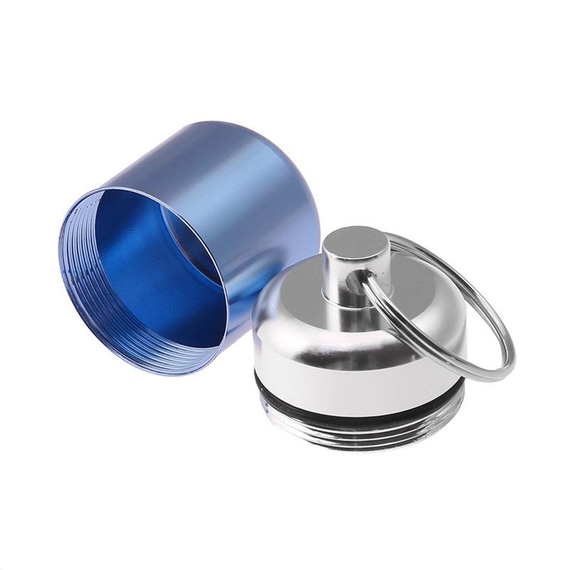 Small Pill Keychain Holder Aluminum Alloy Storage Box Waterproof Organizer Storage Portable Pill Holder Earplug Container