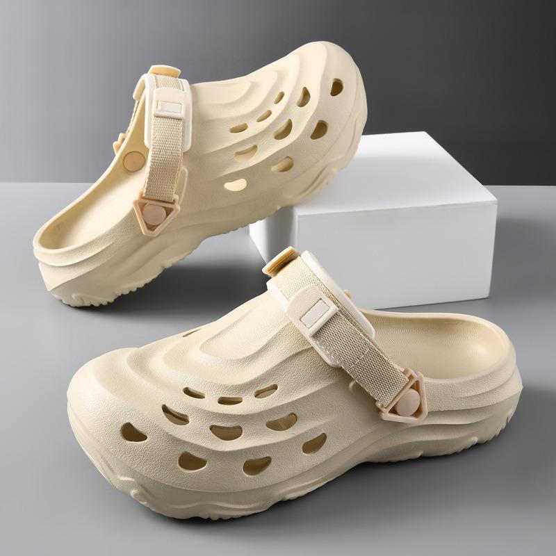 Hole shoes couple sports beach shoes thick sole height adjustable men's and women's cool slippers outer wear summer