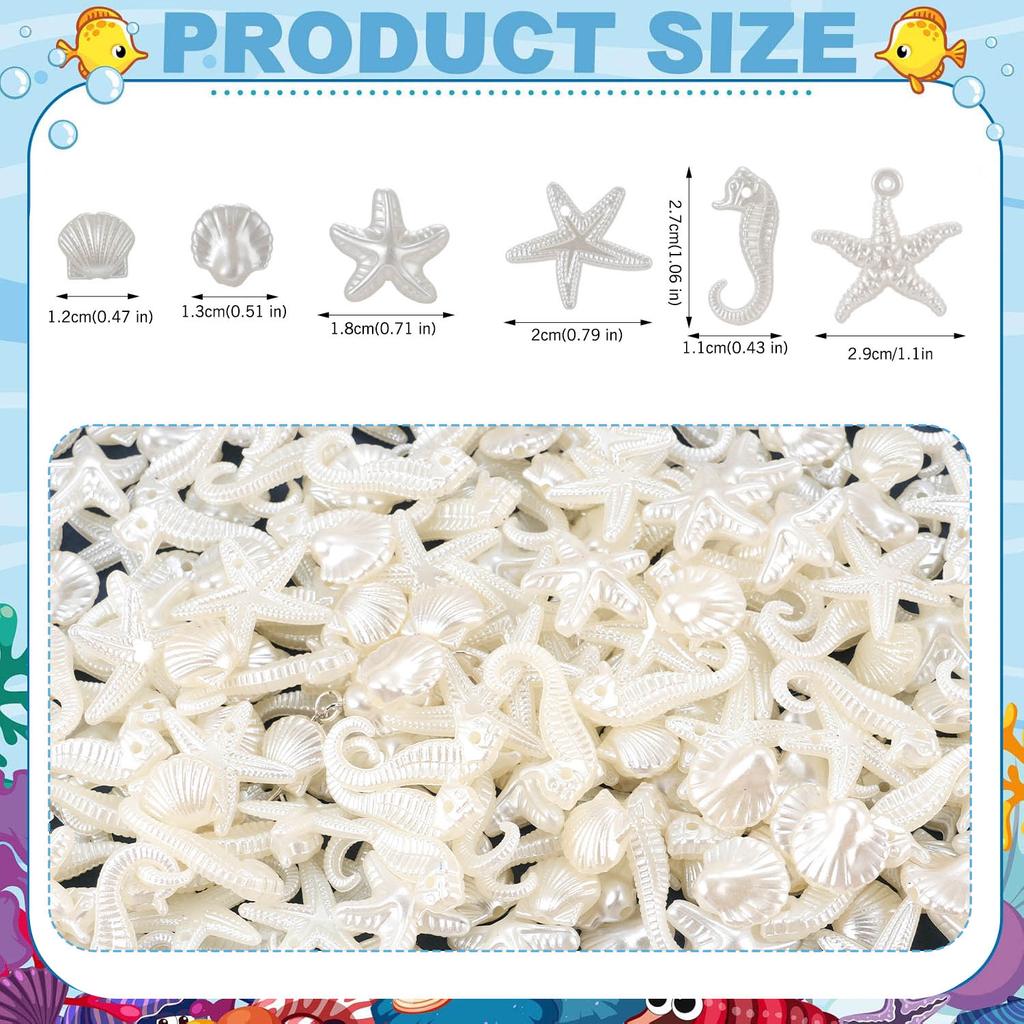 30/60g ocean series mixed resin beads starfish shell DIY necklace bracelet pendant jewelry beads