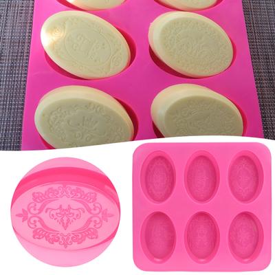 Six Consecutive Oval Soap Molds, New Silicone Soap Molds, Lace Pattern Molds