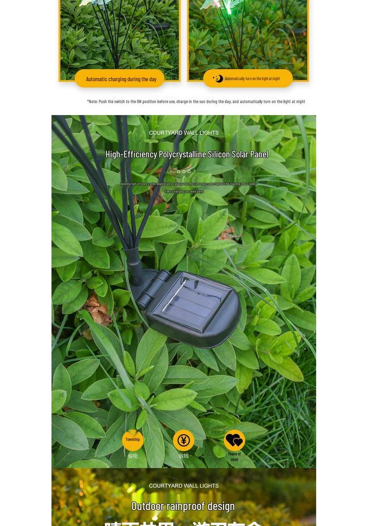 Solar-Powered Fiber Optic Butterfly Garden Lights, Waterproof Outdoor Decoration