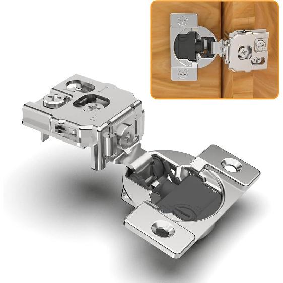 Chibery 2 Pack 1-1/4  4D Overlay Soft Close Concealed Hinges for Face Frame Door, Control Closing Speed, Smooth Slow Self Close Hinges, Satin Nickel, 1-1/2 inch Overlay