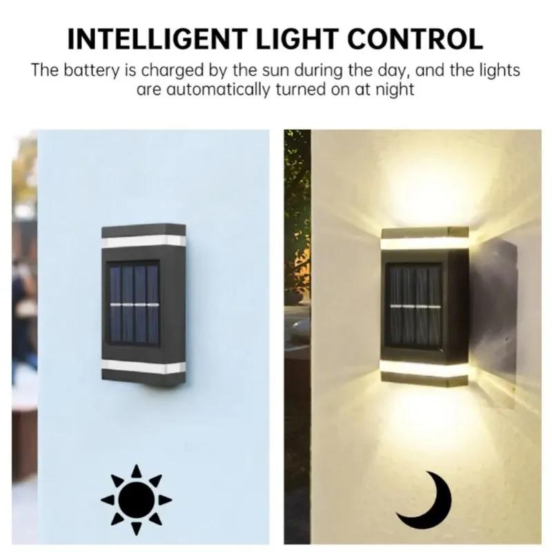 12LED Solar Wall Lamp Outdoor Waterproof Led Decorative Lights Up and Down Garden Yard Street Landscape Balcony