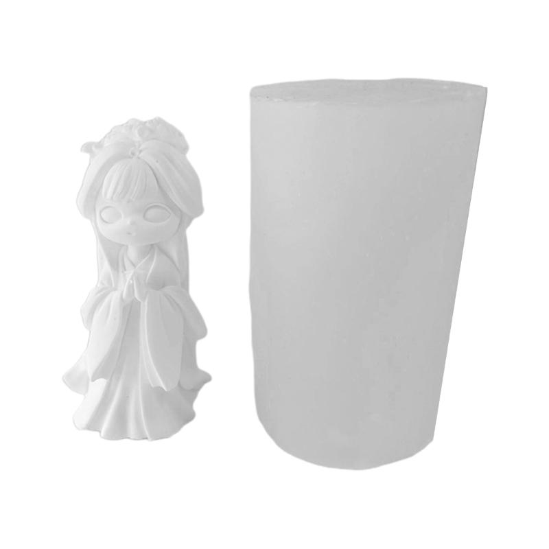 Cute Doll Candle Silicone Mold for Candle Making,Aromatherapy Candle Resin Mould Ornaments Epoxy Resin Casting Mold