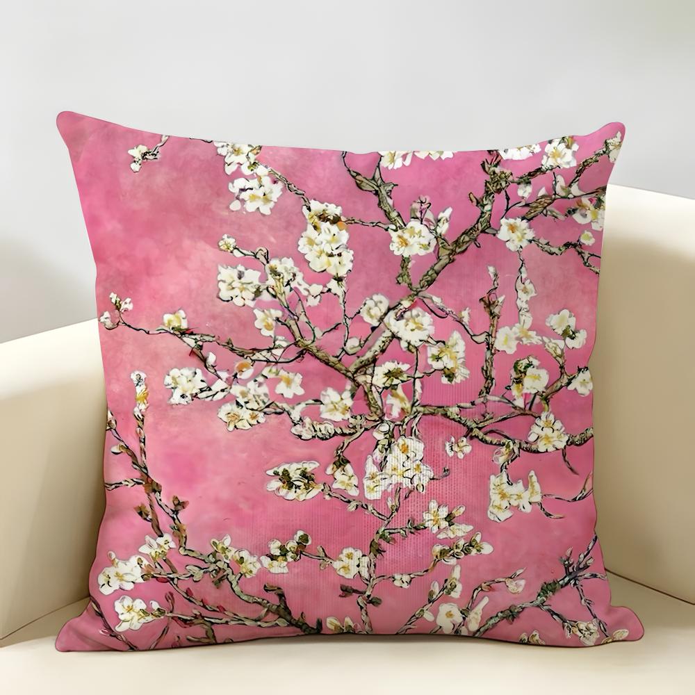 Claude Monet Oil Art Cushion Cover Natural Linen Organic Fabric DoubleSided Printing Room Sofa Decor Pillow Case