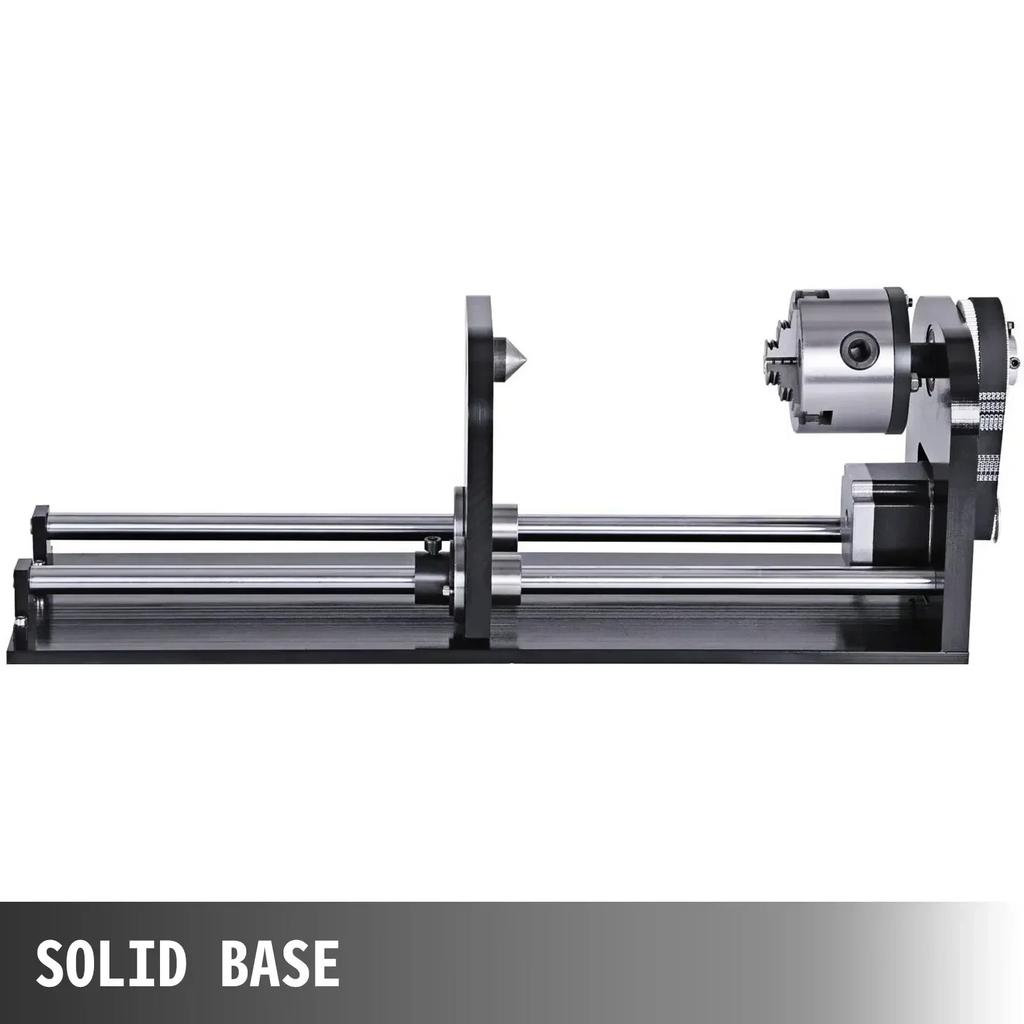 CNC Router Rotary Axis 80mm 3-Jaw Spiral Chuck Router Axis Measuring for CO2 Laser Engraving Cutting Machine Tailstock A-Axis