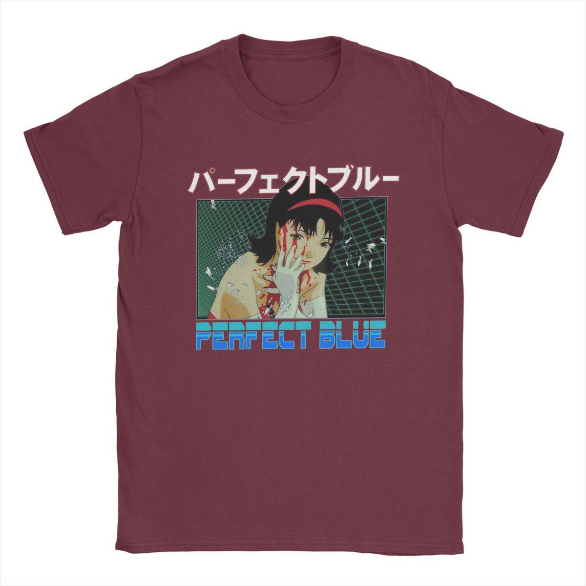 

Мужские футболки Mima Kirigoe Perfect Blue Funny 100% Cotton Tees Футболки с коротким рукавом Аниме Футболки с круглым вырезом Большие размеры XXXXXL бордовый