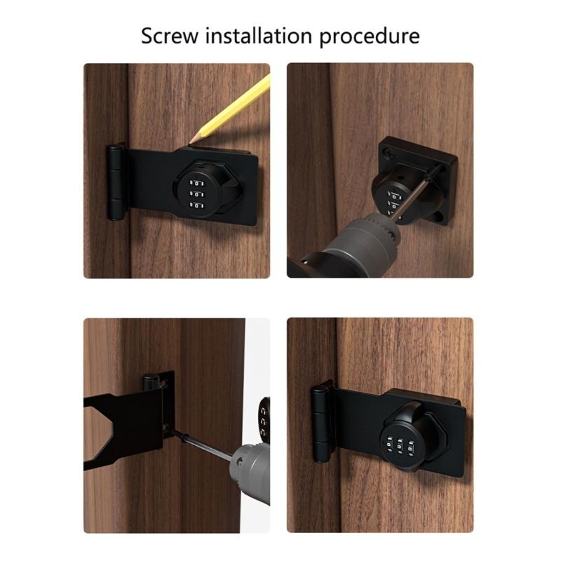 Cabinet Combination Locks Keyless-Drawer Lock Zinc-Alloy Lock for Cabinet Drawer Office File Storage Furniture Privacy